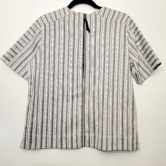 Per Se by Carlisle Black & White Striped Jasmine Italian Cotton Top in  Size 10 - Picture 2 of 9